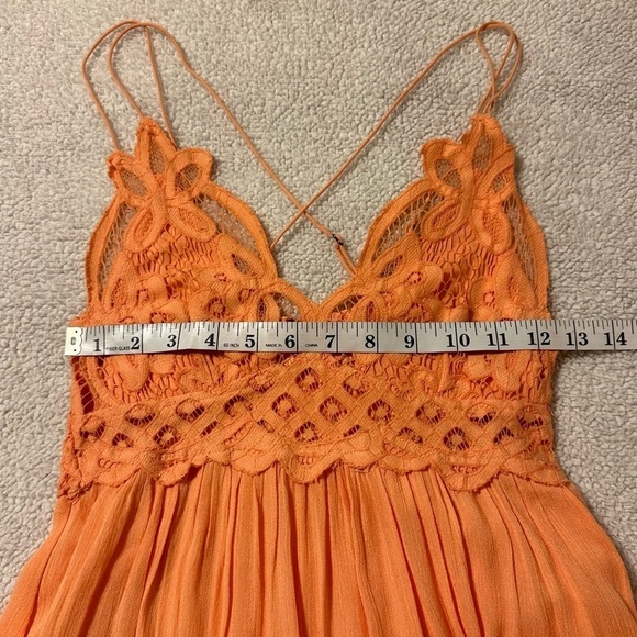 Free People Adella Maxi Slip Dress Coral Orange FP One - Picture 8 of 15